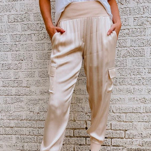 Jasmine Marshall High-Waist Cargo Jogger Pants Relaxed Fit