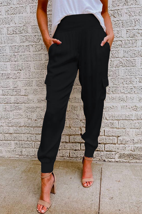 Jasmine Marshall High-Waist Cargo Jogger Pants Relaxed Fit