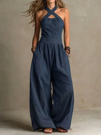 Milena Wide Leg Halter Jumpsuit