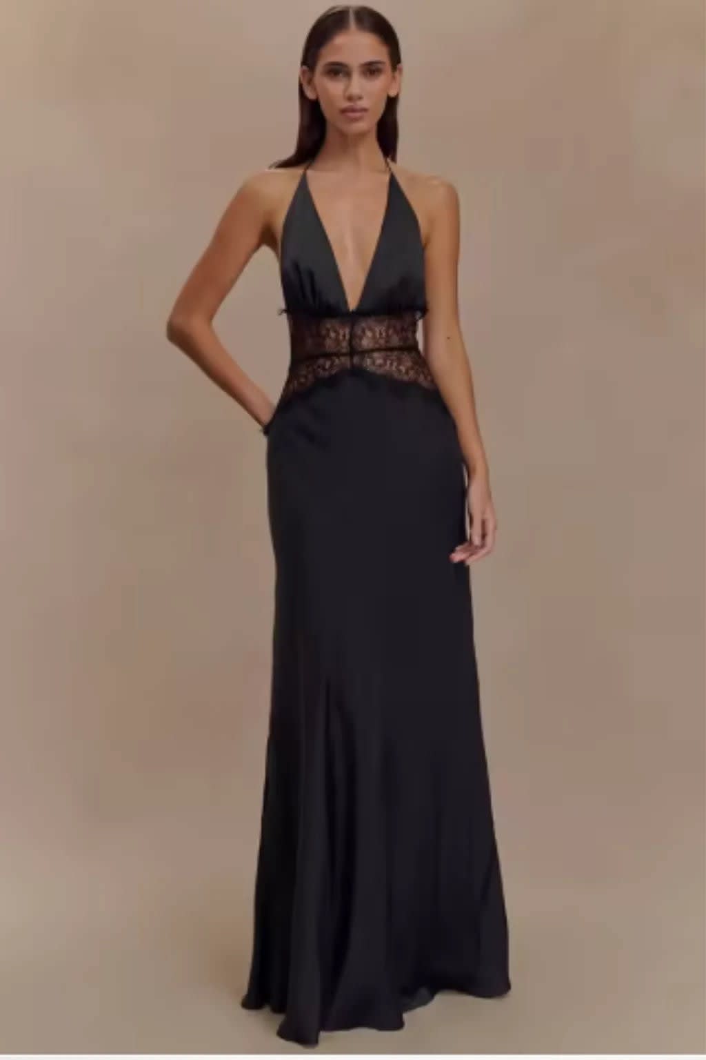 Noelle Halterneck Wedding Guest Maxi Dress with Plunge Neckline_2