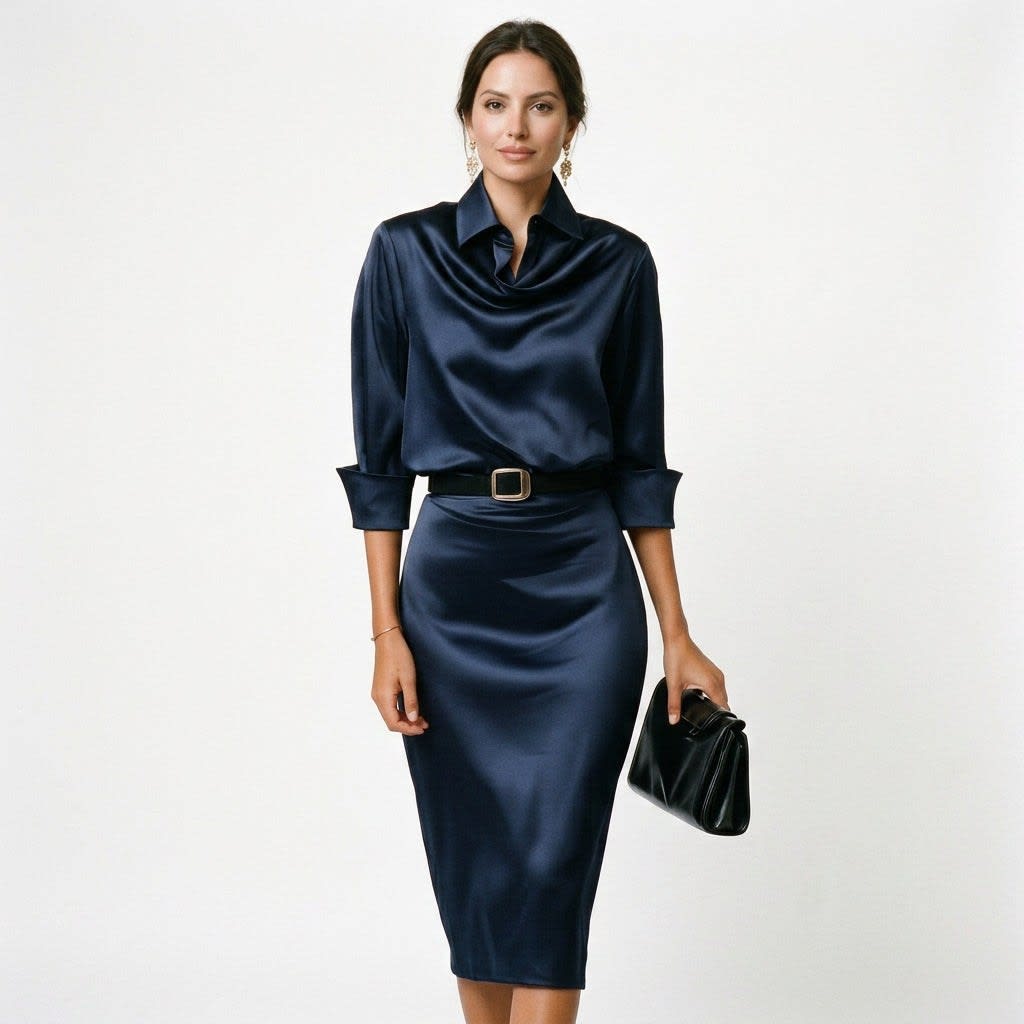 Charis Satin Cocktail Midi Dress_10