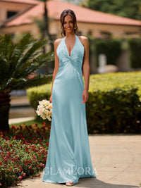 Elowen Halterneck Wedding Guest Maxi Dress with Twist Front