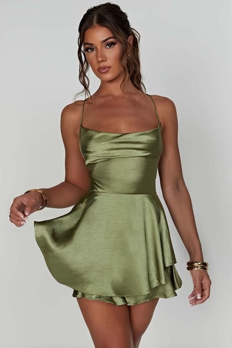 Daphne Pemberton Satin Ruched Ruffle Homecoming Dress_8