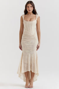Odessa Lace Corset Wedding Guest Maxi Dress