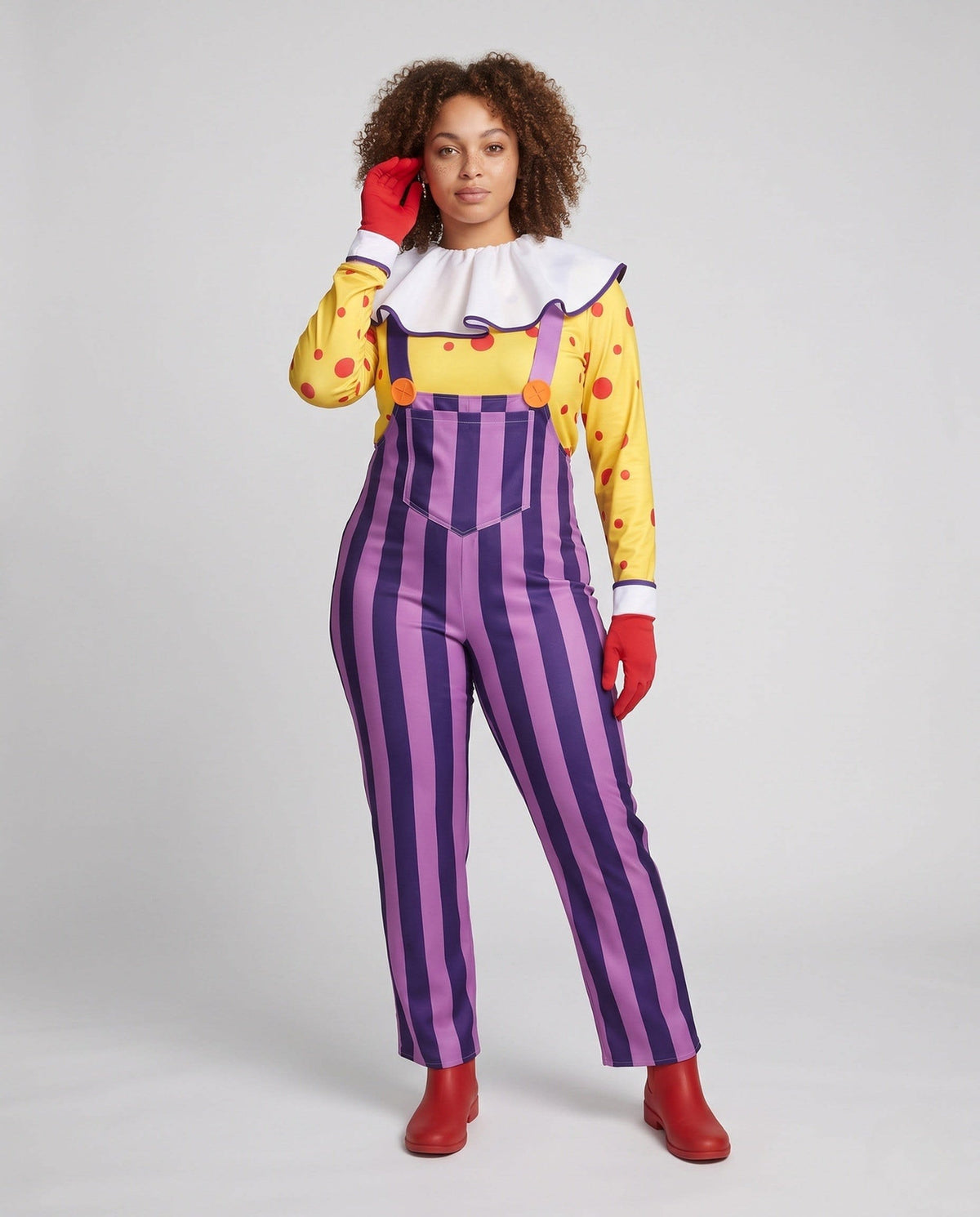 Coretta Striped Clown Dungaree Costume Set_1