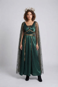 Sybil Caped Medieval Queen Halloween Costume Dress
