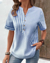 Veronica Hayes Striped Relaxed Breathable Blouse