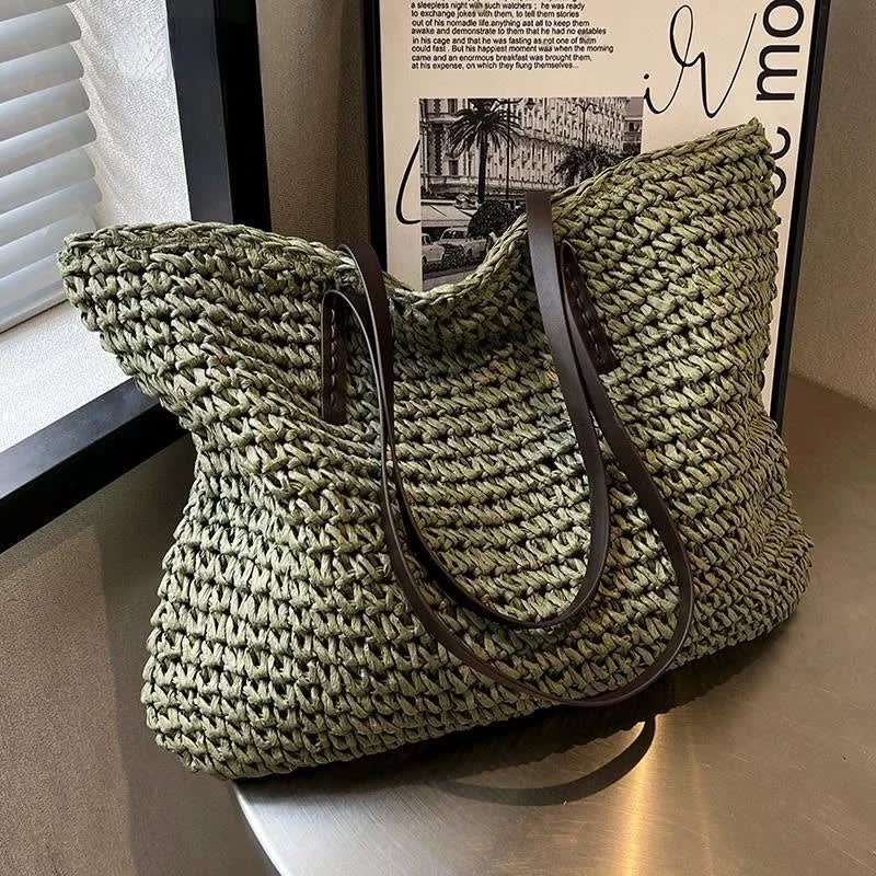 Edna Woven Straw Beach Tote Bag_3