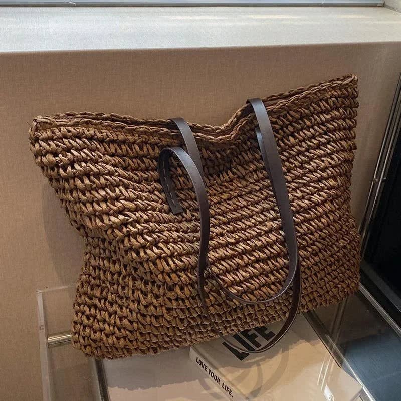 Edna Woven Straw Beach Tote Bag_4