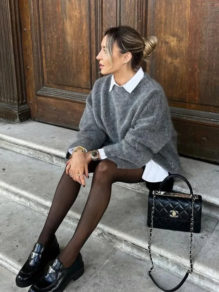 Etta Oversized Wool Blend Knit Sweater