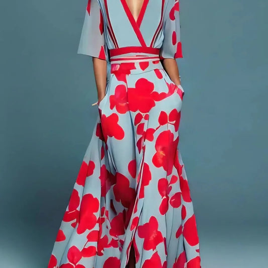 Sadie Belted Floral Wrap Wedding Guest Maxi Dress_1