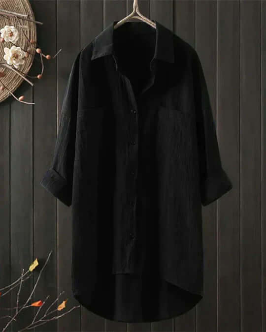 Samantha Myers Button-Down Long Sleeve Collared Blouse Relaxed Fit