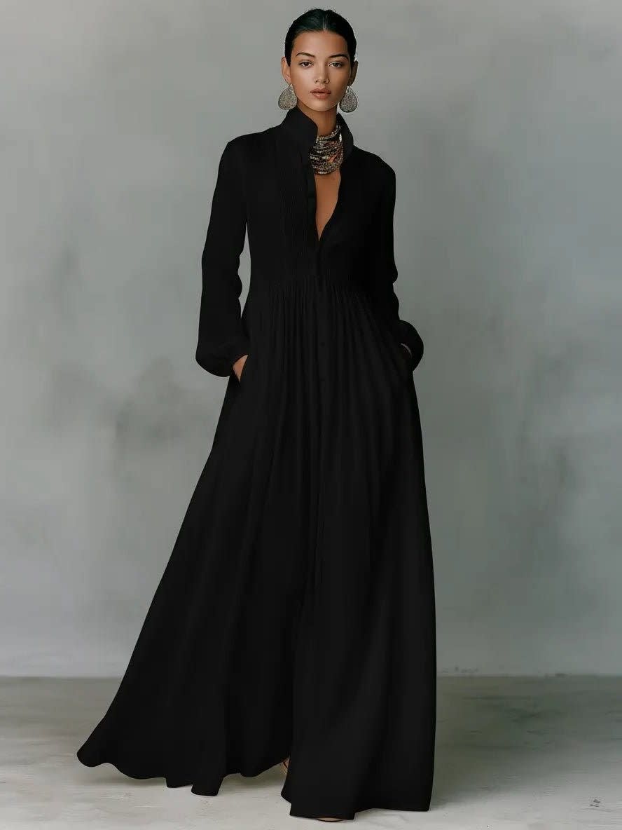 Aderyn Linen Blend Maxi Shirt Dress