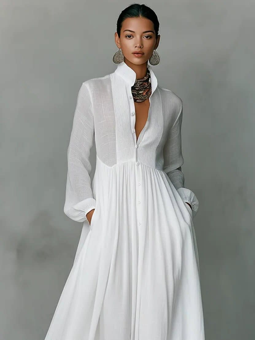 Aderyn Linen Blend Maxi Shirt Dress_5