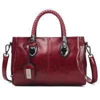 Elaine Faux Leather Braided Handle Shoulder Bag