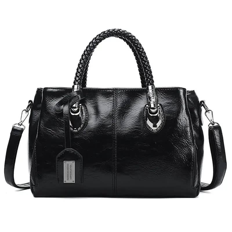 Elaine Faux Leather Braided Handle Shoulder Bag_6