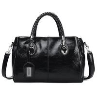 Elaine Faux Leather Braided Handle Shoulder Bag