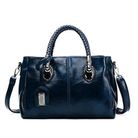 Elaine Faux Leather Braided Handle Shoulder Bag