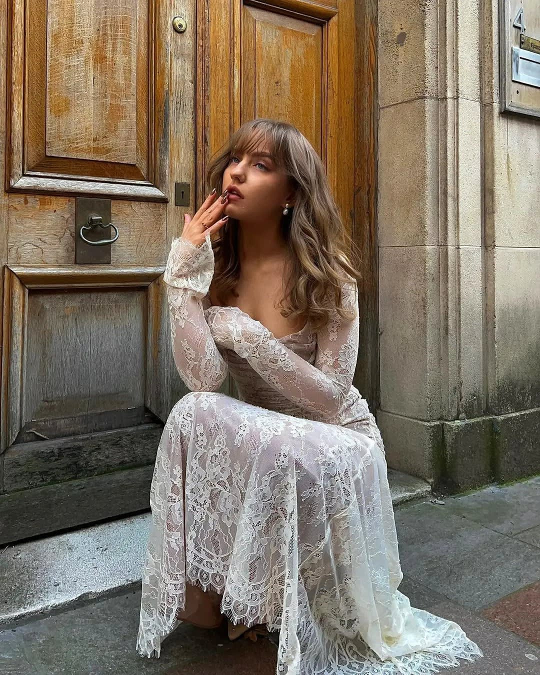 Phaedra Long Sleeve Lace Maxi Dress