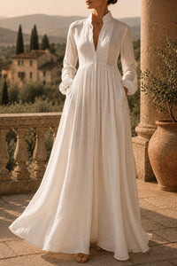 Virginia Long Sleeve A-Line Maxi Shirt Dress