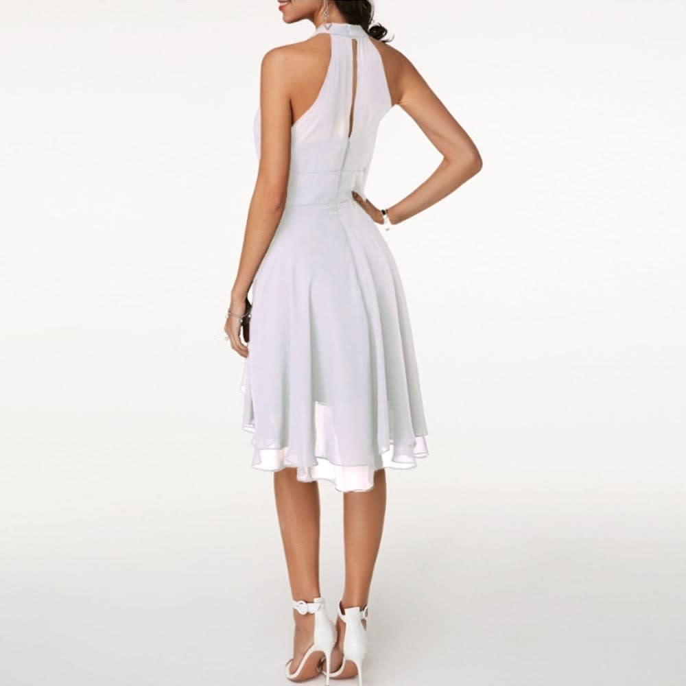 Rae Ruffle Halter Neck A-Line Dress