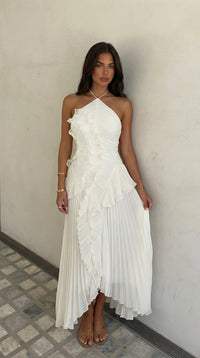Eloise Halter Neck Pleated Maxi Dress