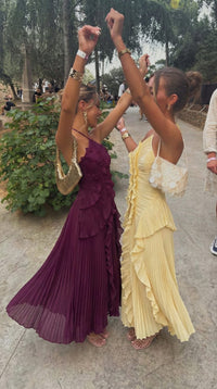 Eloise Halter Neck Pleated Maxi Dress