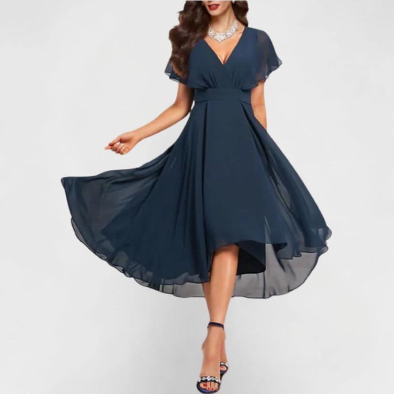Gilda V-Neck Flowy Chiffon Homecoming Dress_1