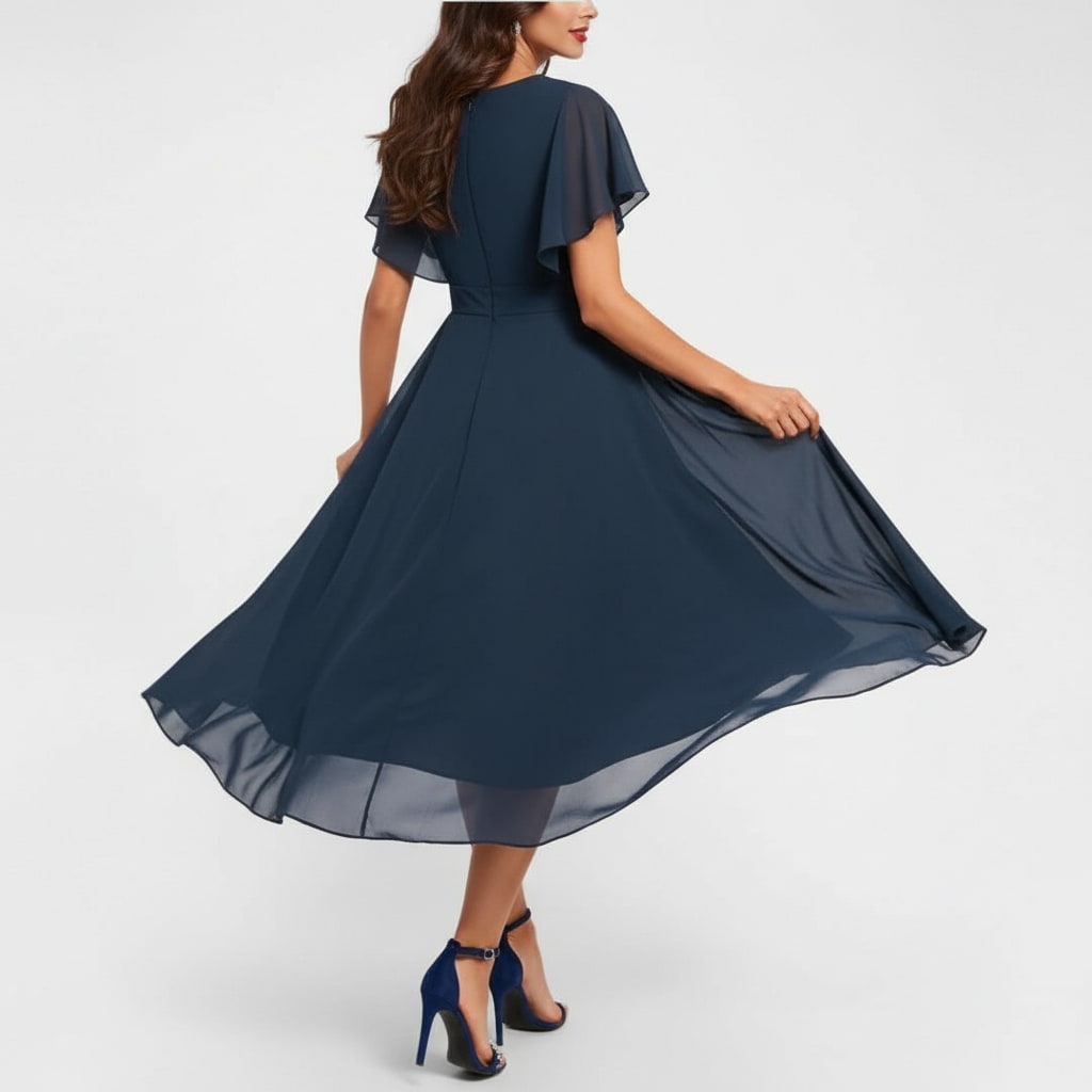 Gilda V-Neck Flowy Chiffon Homecoming Dress_2
