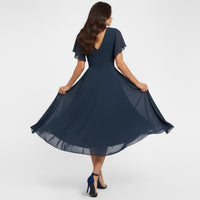 Gilda V-Neck Flowy Chiffon Homecoming Dress