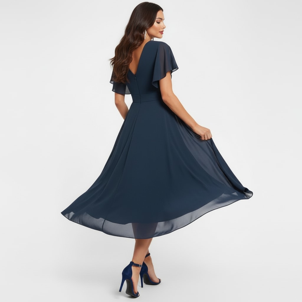 Gilda V-Neck Flowy Chiffon Homecoming Dress