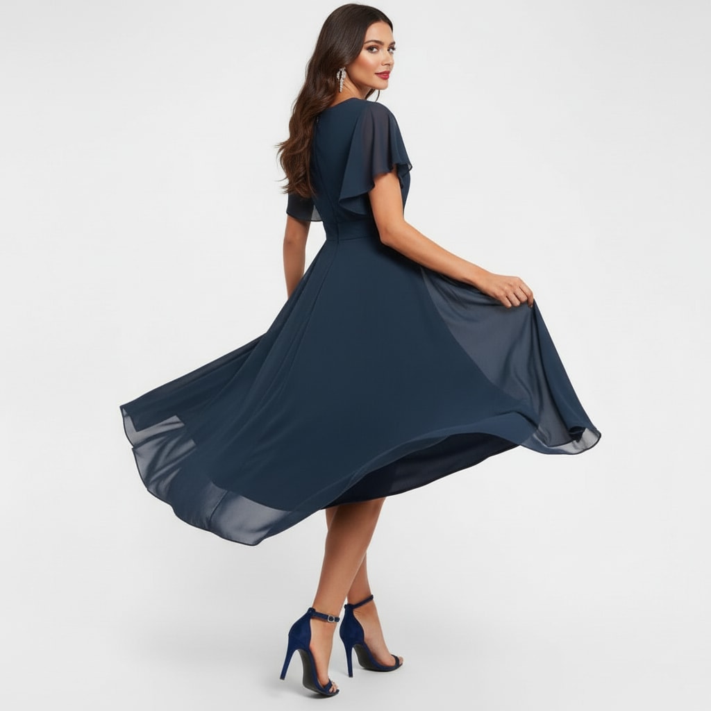Gilda V-Neck Flowy Chiffon Homecoming Dress