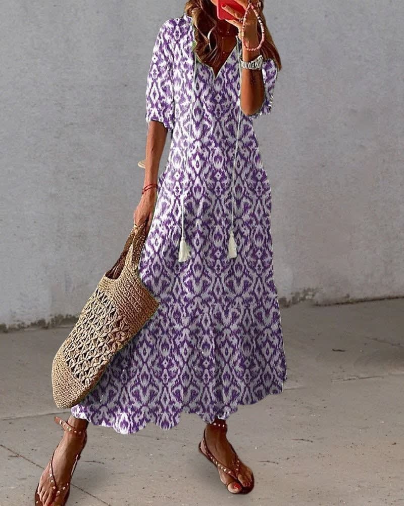 Carly V Neck Tiered Maxi Dress