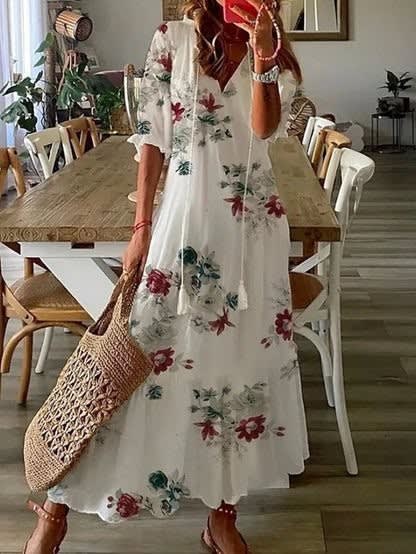 Carly V Neck Tiered Maxi Dress