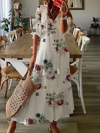 Carly V Neck Tiered Maxi Dress