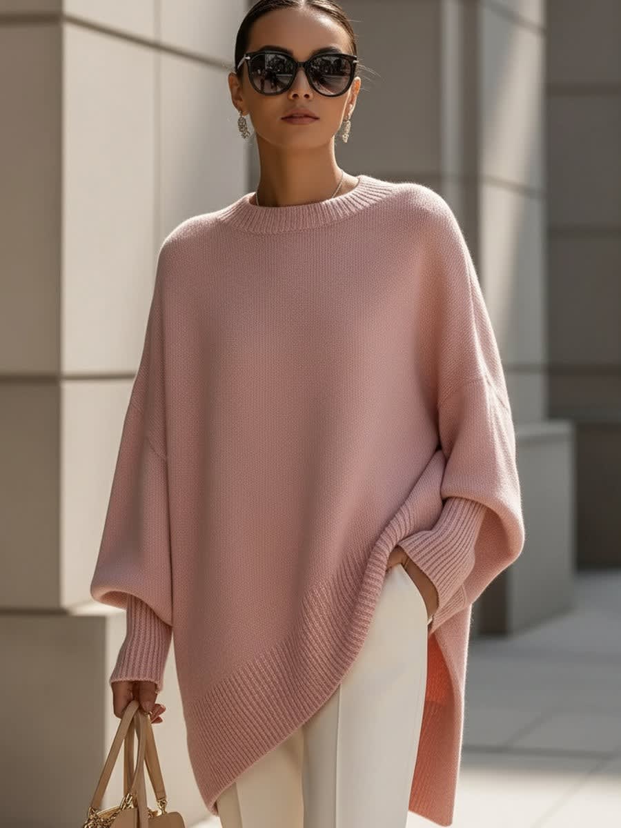 Ulani Oversized Drape Knit Sweater_2