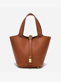 Lila Structured Leather Bucket Bag
