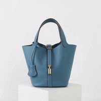 Lila Structured Leather Bucket Bag