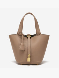 Lila Structured Leather Bucket Bag