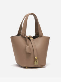 Lila Structured Leather Bucket Bag