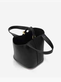Lila Structured Leather Bucket Bag