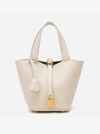 Lila Structured Leather Bucket Bag