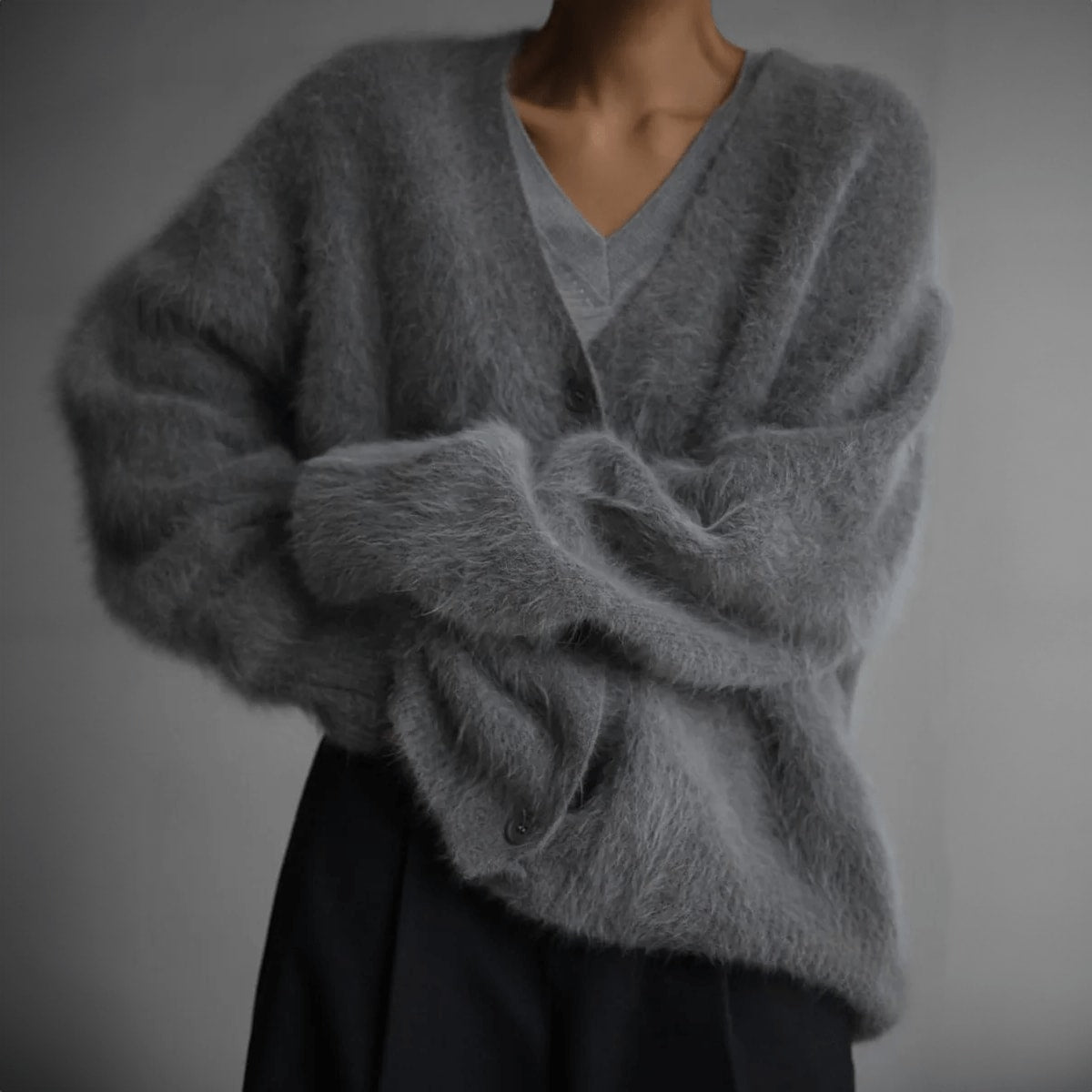 Hania Fluffy Oversized Knit Cardigan
