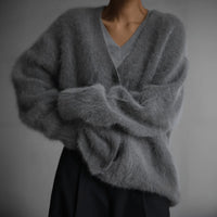 Hania Fluffy Oversized Knit Cardigan