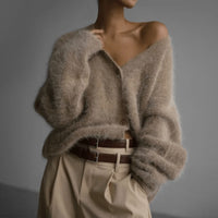 Hania Fluffy Oversized Knit Cardigan