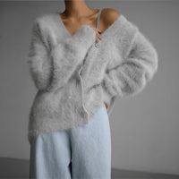 Hania Fluffy Oversized Knit Cardigan