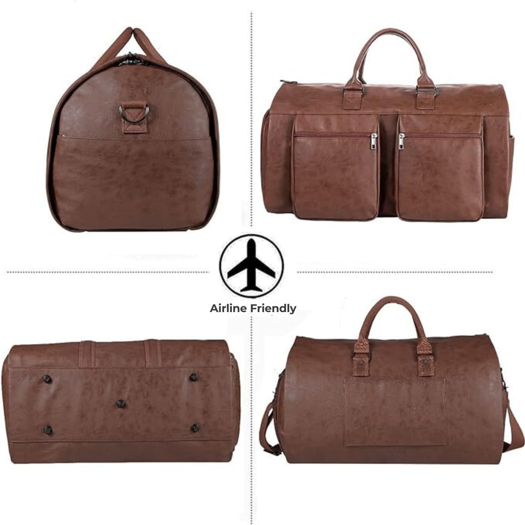 Elise Foldable Faux Leather Weekender Bag