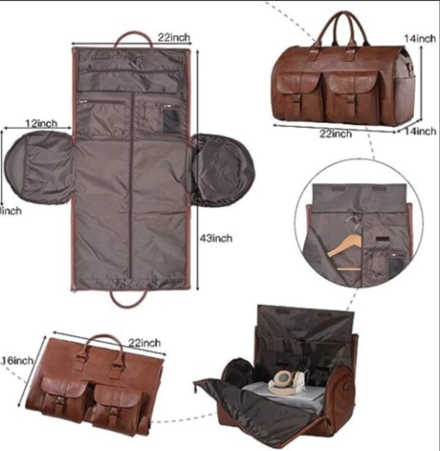 Elise Foldable Faux Leather Weekender Bag_4