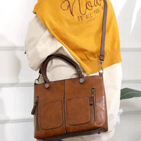 Ellen Water Resistant Faux Leather Tote Bag