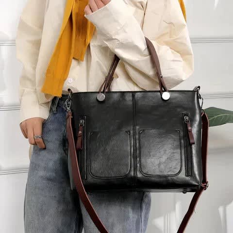 Ellen Water Resistant Faux Leather Tote Bag_4